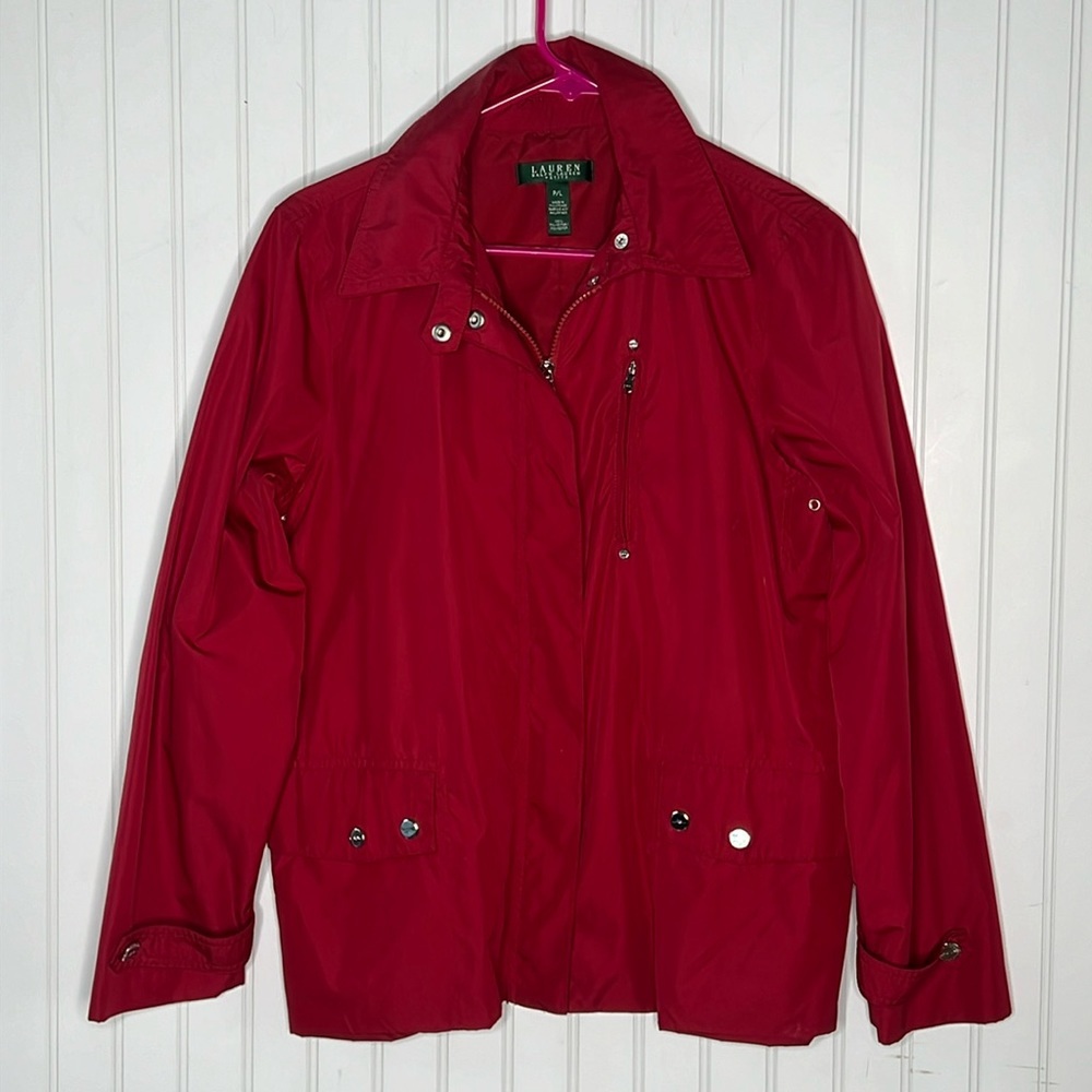 LRL Red Lightweight Windbreaker Size Large Petite
